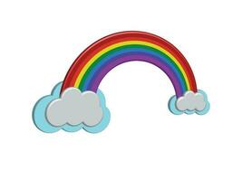 cor arco Iris com nuvens, com gradiente malha, vetor ilustração