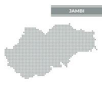 pontilhado mapa do jambi é uma província do Indonésia vetor