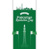 panfleto de banner de celebração do dia de resolução do Paquistão vetor