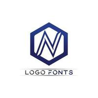 n fonte do logotipo empresa logotipo negócio e letra inicial n desenho vetor e letra para logotipo