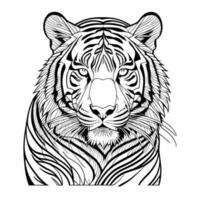 isto é uma tigre vetor logotipo conceito, tigre vetor clipart. linha arte tigre vetor ilustração.