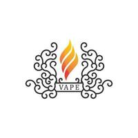 vetor de fumaça de ícone de logotipo de vapor e vapor e cenografia para dispositivo de vaporização de vapor e fumaça moderna de estilo de vida