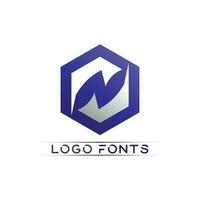 n fonte do logotipo empresa logotipo negócio e letra inicial n desenho vetor e letra para logotipo