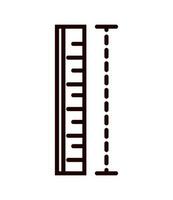 régua matemática linha ícone isolado vetor