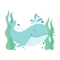 fofa golfinho natação dentro água ícone isolado vetor