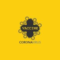 vetor de vírus corona virus logo, logo vaccin, ícone de bactéria infecciosa e saúde perigo distanciamento social pandemia covid 19