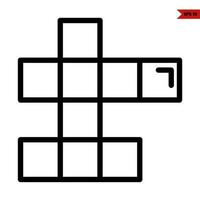 ícone de linha de quebra-cabeças vetor