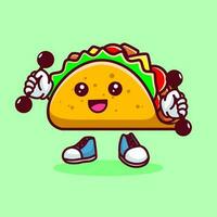 vetor ilustração do kawaii taco desenho animado personagem com barra. vetor eps 10