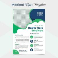 médico e cuidados de saúde folheto e poster modelo Projeto vetor