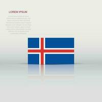 Islândia bandeira ícone dentro plano estilo. nacional placa vetor ilustração. político o negócio conceito.