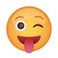 cara de emoji maluca com ícone de estilo plano com língua de fora vetor