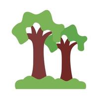 ícone de estilo simples de árvores florestais vetor