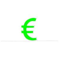 1 linha desenhando contínuo Projeto do verde euro dinheiro símbolo vetor