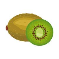 ícone de estilo detalhado de frutas deliciosas frescas de kiwi