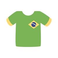 bandeira do brasil em ícone de estilo simples de camisa vetor