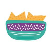 ícone de estilo simples de comida de nachos mexicanos deliciosos vetor