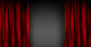 cortina de veludo vermelho colorido realista dobrada vetor