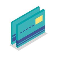 design de vetor de ícone de estilo de linha isométrica cartão de crédito
