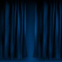cortina de veludo azul colorido realista dobrada