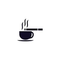 café e cigarro logotipo Projeto vetor