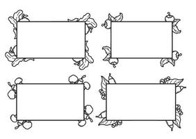 2 simples ornamental decorativo quadro, Armação frutas e legumes vetor