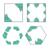 formas do monstera quadro, Armação para convite vetor