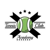 esporte bola tênis com fitas e inscrições linha e ícone de estilo de preenchimento vetor