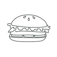 vetor ilustração do Hamburger dentro rabisco estilo