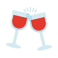 copos de vinho bebem ícone de estilo simples vetor