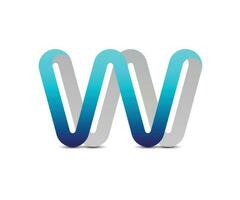 3d W logotipo Projeto vetor modelo