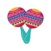 ícone de estilo simples da cultura mexicana de maracas vetor