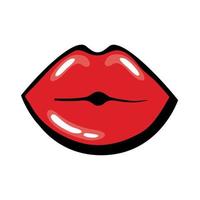 boca pop art fechada beijando ícone de estilo de preenchimento vetor
