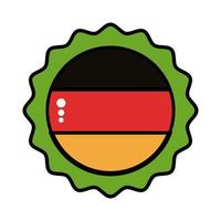 tampa de cerveja com linha de bandeira da Alemanha e ícone de estilo de preenchimento vetor