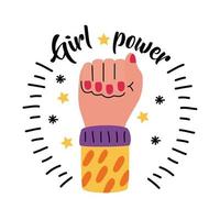 girl power punho up vector design