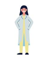 mulher médica trabalhador avatar personagem estilo simples vetor