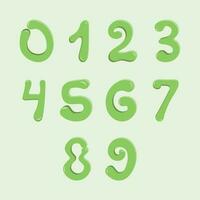 1 para 10 verde números definir. vetor