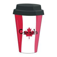 café copo com uma bandeira Canadá. vetor