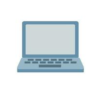 vetor ilustração do cinza azulado o negócio ícones. computador portátil ícone em uma branco fundo.