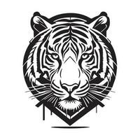 tigre vetor logotipo, tigre vetor clipart, tigre vetor silhueta Preto e branco.