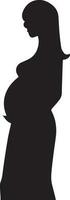 uma gravidez mulheres vetor silhueta
