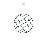 globo ícone. uma visualmente atraente e interligado vetor ilustração do uma globo, simbolizando global presença, internacional alcançar, e conectividade.