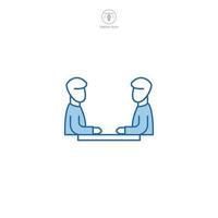 encontro ícone. uma profissional e colaborativo vetor ilustração do uma reunião, simbolizando discussões, trabalho em equipe, e grupo interações.