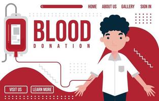 página de destino de doação de sangue concapt vetor