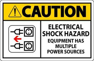 Cuidado placa elétrico choque perigo, equipamento tem múltiplo poder fontes vetor