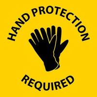 observe a proteção das mãos necessária sinal no fundo branco vetor