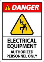 Perigo rótulo elétrico equipamento, autorizado pessoal só vetor