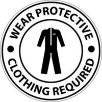 aviso usar roupa de proteção sinal no fundo branco vetor