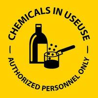 observe os produtos químicos em sinal de símbolo de uso no fundo branco vetor