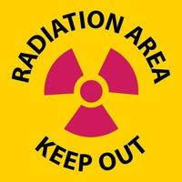 observe a área de radiação, mantenha o sinal no fundo branco vetor