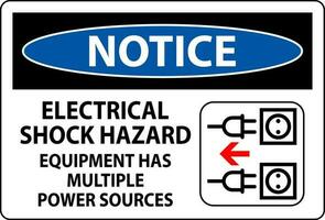 aviso prévio placa elétrico choque perigo, equipamento tem múltiplo poder fontes vetor